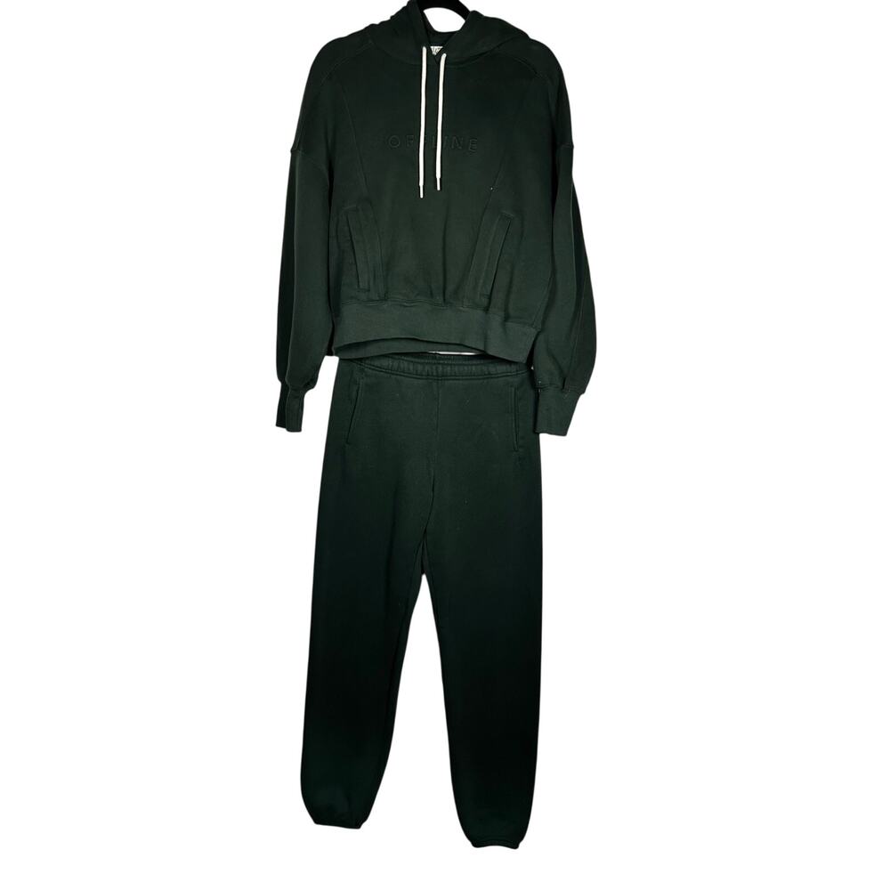 OFFLINE By Aerie 2 peace Hoodie de Fleece Cloud S P & sweatpants, dark green XS